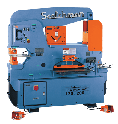 Scotchman USA made DO120 120-ton dual operator hydraulic ironworker tool for metal working and fabrication