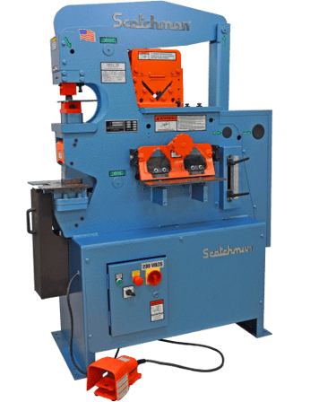 Scotchman USA made 50514-EC 50-ton single punch station hydraulic ironworker tool for metal working and fabrication