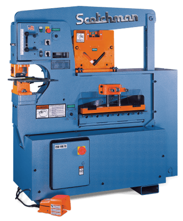 Scotchman USA made 6509 65-ton single punch station hydraulic ironworker tool for metal working and fabrication